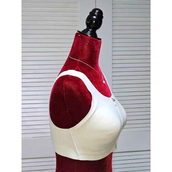 Lululemon Women's Cream Cross-Back Sports Bra With Zip Closure Size 34DD 2592 - Picture 5 of 14